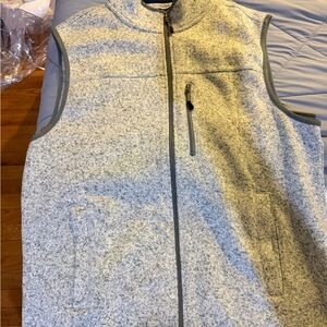 Club Room Heather Gray Vest with Zippered Pocket